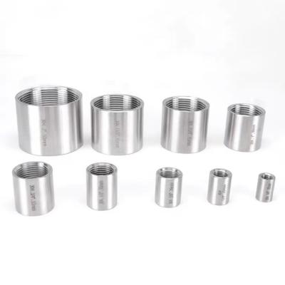 China Silver Stainless Steel Pipe Fittings Full Thread Coupling for General in SS201/304/316 for sale