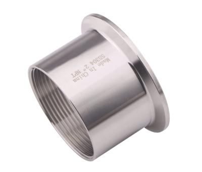 China Customized Sanitary Female Threaded Pipe Fitting to 2.5 Inch TRI CLAMP OD 77mm Ferrule for sale