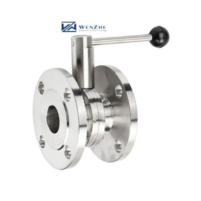 China Stainless Steel Sanitary 304 316 DN150 Butterfly Valve 3A DIN for sale