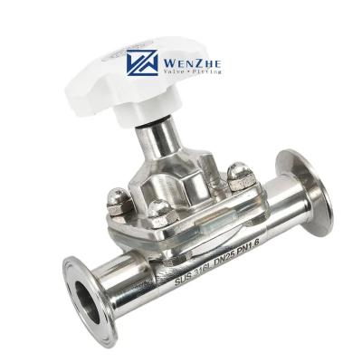 China Forged Silver Stainless Steel Manual Tri Clamp Diaphragm Valve For Manual Operation for sale