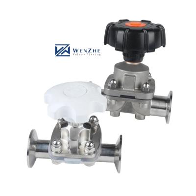 China Silver Clamp Diaphragm Valve For General Industry Sanitary Grade for sale