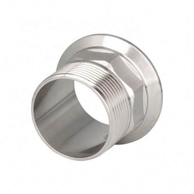 China Male Hexagon Sanitary Stainless Steel 304 316L Thread Ferrule Tri Clamp Pipe Fitting for sale