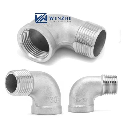 China Stainless Steel 304 316 90 Degree Threaded Elbow Pipe Fittings for Plumbing Supplies for sale