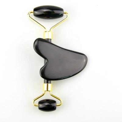 China Whitening therapy gua sha black jade roller GUA SHA STONE jade roller anti aging for sale