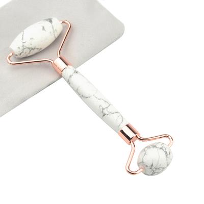 China Dual Rollers / Jade Roller And Gua Sha White Jade Portable / Cool Natural Facial Massager for sale