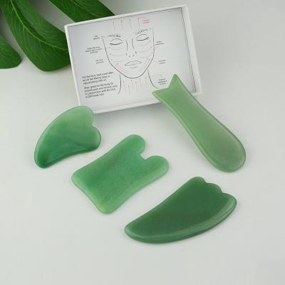 China Whitening Neck Massager Gua Sha Tool Green Facial Massager Gua Sha Tool Jade Gua Sha Tool Custom Sha for sale