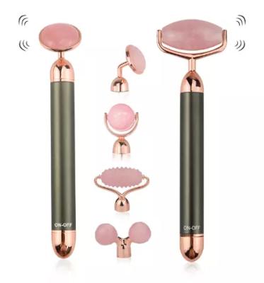 China Skin Tightening Facial Roller Silent Jade Roller Vibrating Facial Roller Electric Beauty Christmas Gift New for sale