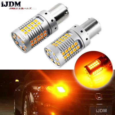 China OEM Replace CANBUS Errror LED Bulbs Series Error Free Car Canbus 1156 3030 LED No 7506 P21W BA15S Hyper Flash Amber Bulb For Turn Signal Light for sale