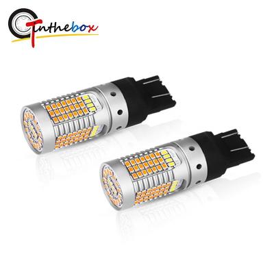 China LED DRL+turn signal lamp NO 7443 W21/5W T20 LED hyper instantaneous roller coaster White/Amber Dual Color Turn Signal LED DRL Signal Light for sale