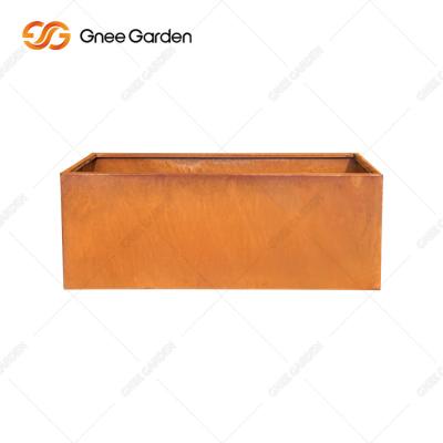 China Corten Large Outdoor Metal Decorative Planter Rectangular Metal Wall Planter en venta