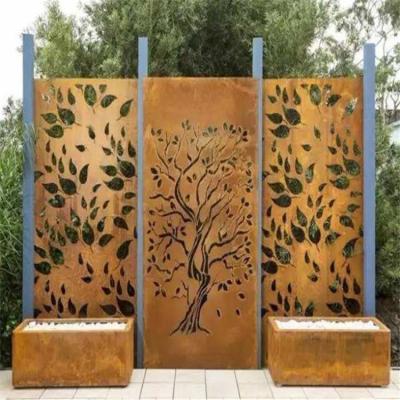 China Standard ASTM Metal Garden Products Laser Cut Corten Steel Screen Panels for sale