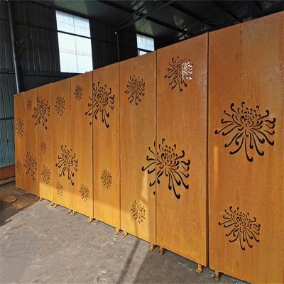 China Balcony Decor Corten Steel Laser Cut Panels Metal  Privacy Screens Prerusted for sale