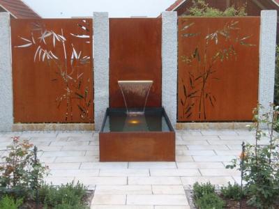 China Fuente de acero al aire libre moderna de Corten decorativa para el jardín en venta