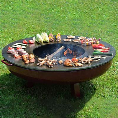 China El cocinar al aire libre de acero de Corten del servicio del OEM asa a la parrilla la quema de madera en venta