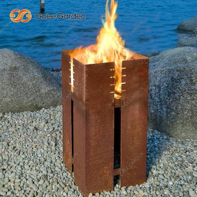 China carbón de leña de acero cuadrado de la parrilla de la BARBACOA de 1200m m Corten que quema decorativo en venta