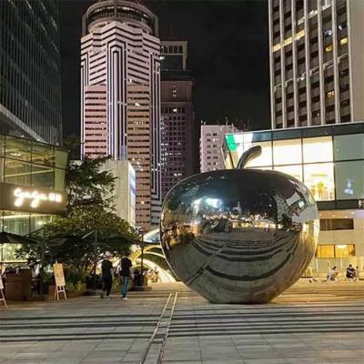 China Gnee Garden 3.5m Apple Shaped Stainless Steel Artwork For Plaza Decoration for sale