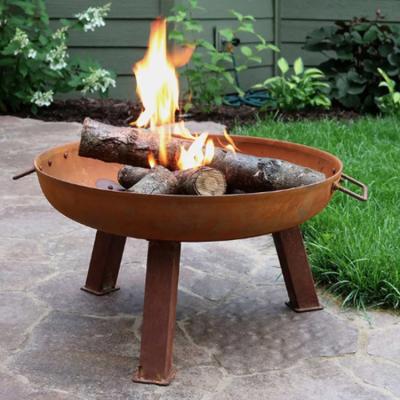 China Gnee Garden Corten Steel Outdoor Rusty Metal Fire Pit Outdoor Wood Fire Pit for sale