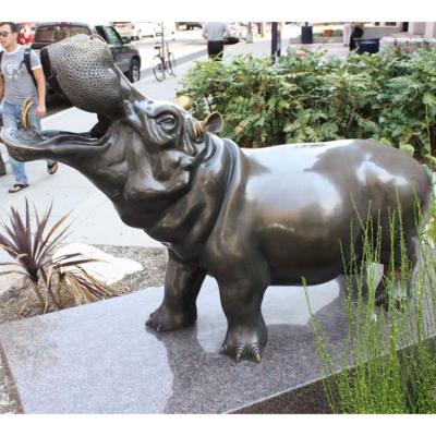 China 175cm Hippo Openlucht de Tuindecor Art Exquisite van het Bronsbeeldhouwwerk Te koop