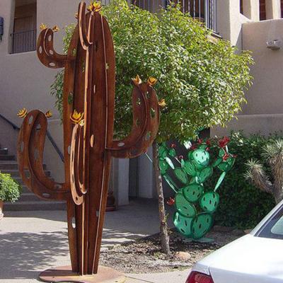 Cina Iarda d'acciaio Art Natural Rusted del metallo del cactus della scultura di Corten del paesaggio del giardino in vendita