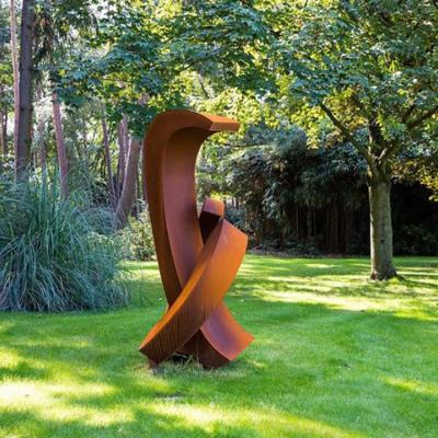 China OEM Weathering Steel Lawn Sculptures Metal Rusty Metal Yard Sculptures Outdoor for sale