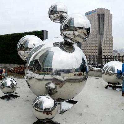 China H250cm Sphere Garden Mirror Sculpture Metal Modern Sculpture Outdoor for sale