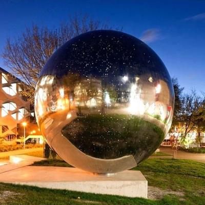 China H245cm Hollow Sphere Stainless Steel Sculpture For Outdoor Decoration for sale