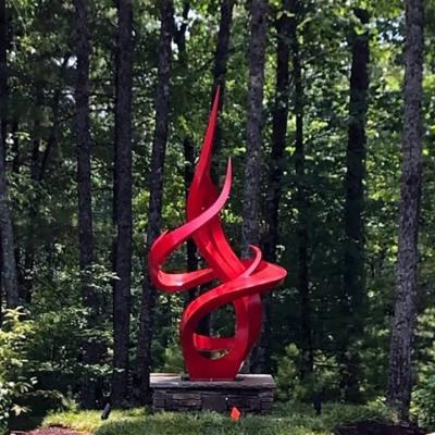 China El jardín de Gnee que ajardinaba la escultura roja del metal de la decoración modificó para requisitos particulares en venta