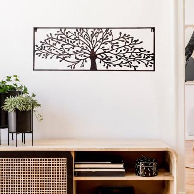 China Gnee Garden Rectangular Metal Wall Art Decor Tree Designed Customized for sale