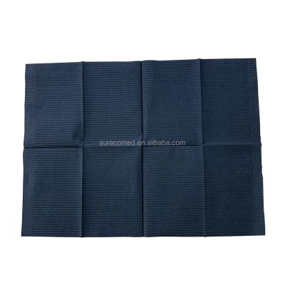 China Absorbent 33*45cm Disposable Black 3Ply Dental Towel 125pcs/bag for sale