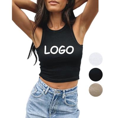 China Comfortable Workout Logo Womens Tank Tops Custom Made Summer Fitness Sports Crop Top Sexy Girl Tank Top Wholesale QUICK DRY Tops for sale