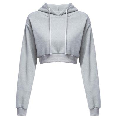 China Fashion Anti-Shrink Women Crop Top Hoodies Hooded Sweatshirts Spring New Female Pullover Tops Long Short Sleeve Sportswear for sale