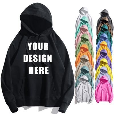 China custom 3D Anti-wrinkle 400gsm heavyweight 100% cotton brand emboss to print plain oversized hoodies embossed printing plus size men's hoodie for sale