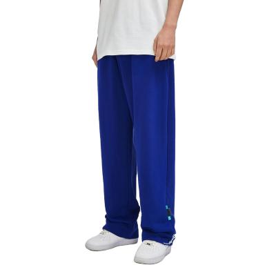 China Wholesale Custom Blue Anti-wrinkle Wide Leg Pants French Terry Sweatpants 330gsm Private Label Leg Weight Men Terry Sweatpants for sale