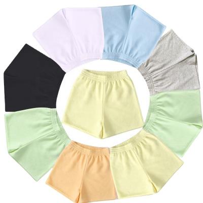 China Anti-wrinkle 2022 summer new elastic waist design no pocket plain candy bright color shorts women cotton high waisted shorts for sale