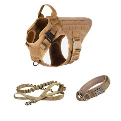 China K9 Khaki No Pull Tactical Dog Harness 1000D Nylon Vest for sale