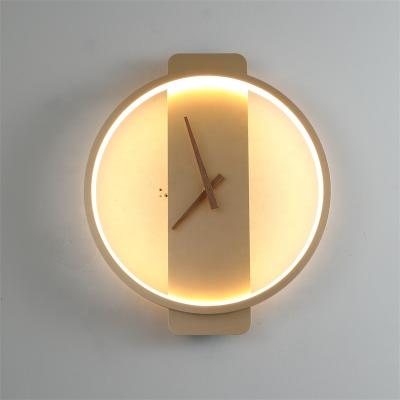 China Modern Black Gold Aluminum Blind Drop Shipping Modern Decorative Clock Led Wall Light for sale