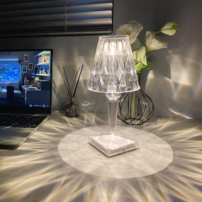 China Modern Acrylic Rechargeable Desk Light LED Acrylic Table Light Dimmable Touch Night Light For Bar for sale