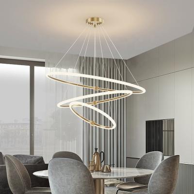 China Dropshipping Chandeliers 3 Modern Blind Acrylic Rings LED Ceiling Pendant Light For Kitchen for sale