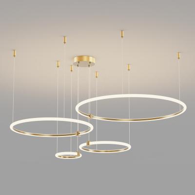 China Wholesale Modern Gold LED Acrylic Ceiling Chandeliers Pendant Light For Living Room Hotel for sale