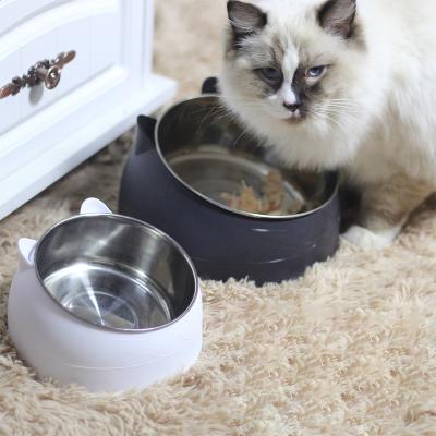 China LIHONG Viable Pet Supplies Protect Dog Cervical Bowl Stainless Steel Thorn Cat Basin Round Pet Food Non-Slip Bowls for sale