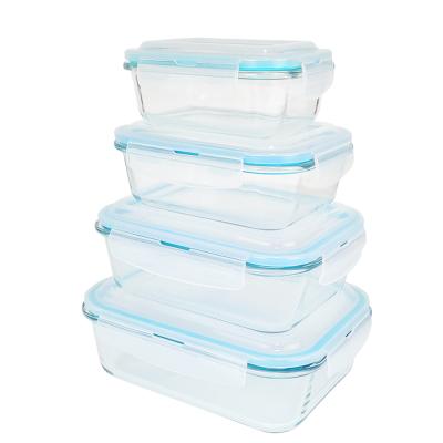 China Food Freshness Preservation LIHONG Food Prep Container Bpa Free Plastic Glass Tiffin Free Microwave Bento Lunch Box Kids with Dividers for sale