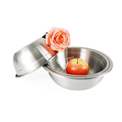 China Wholesale Stocked LIHONG Fruit Bowl Stainless Steel Soup Bowl Salad Bowl for sale