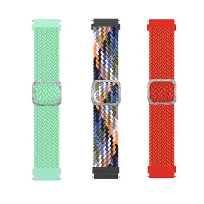 China Stylish For Samsung Galaxy Watch 3 2 Active Adjustable Strap 22mm 46mm 20mm Nylon Braided Watch Band Elastic 42mm for sale