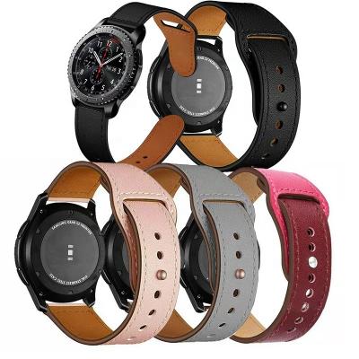 China Leather 2021 Wholesale Soft Comfortable Colorful Leather Watchband 20mm 22mm Detachable Watchband For Samsung Galaxy for sale