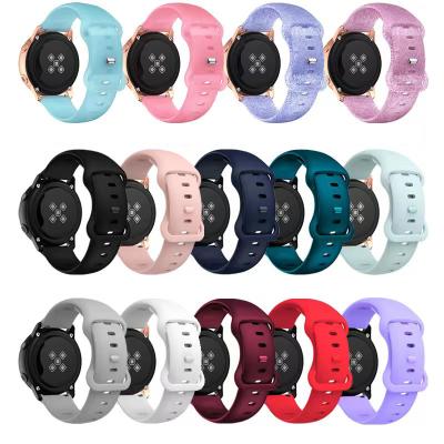 China Fashion Style Luminous Watch Band For Samsung Watch Pure Active Silicone 2 Color Watch Band Glitter Strap Butterfly Buckle 20mm 22mm for sale