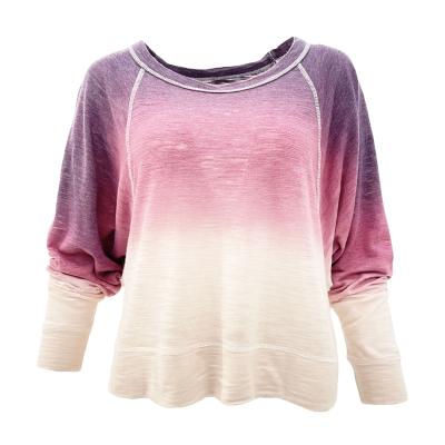 China Wholesale Breathable Custom Made Lightweight Long Sleeve Crewneck Fashion Women T-shirt Printing Causal Sweater Shirt for sale