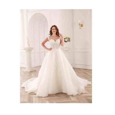 China WT4167 Breathable Custom Made Premium Wedding Dress Same Beads Accessories Chiffon Sleeveless Wedding Dress for sale