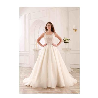 China WT4283 Breathable Customized Satin Sequined High End Ivory Tulle Design Hot Sale Luxury Noble Wedding Dress for sale