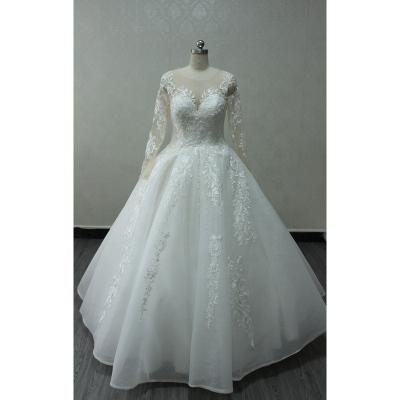 China LW4210 Sparkle Anti-Static Long Sleeves Princess Ball Gown Wedding Dress, Floor Length Bridal Dress for sale