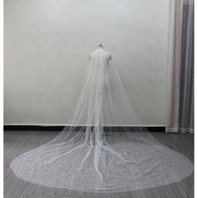 China Edge V1110 3m Long Soft Cut Tulle Beaded On Veil China Supplier Wholesale All Color Veil With Comb for sale